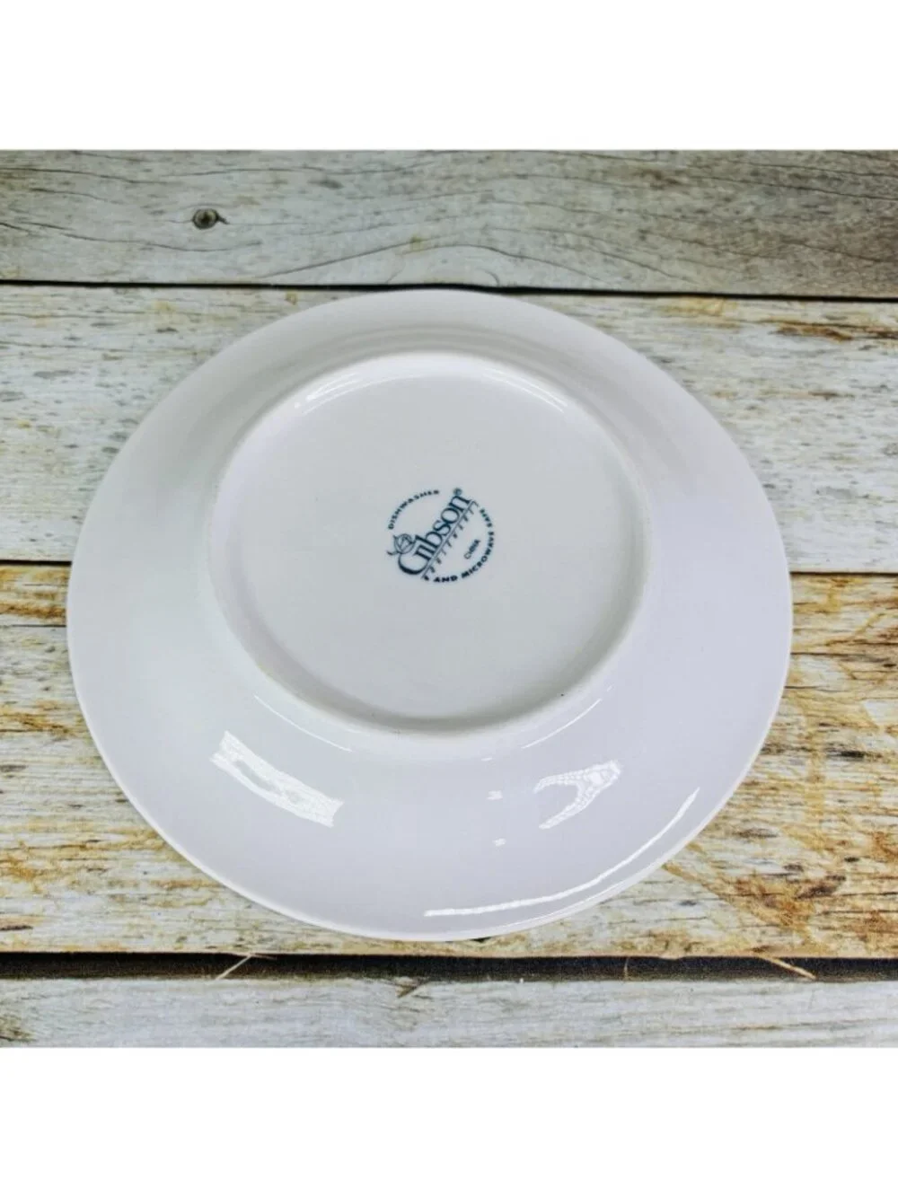 Gibson FOUR SEASONS White Embossed Fruit Floral Trellis Rim Salad Plates Set 4